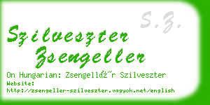 szilveszter zsengeller business card